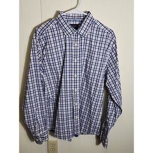 UNTUCKit Mens Long Sleeve Button Shirt Sz Large/Blue Plaid/Macul